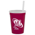 12 oz Cup with Lid & Straw