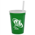 12 oz Cup with Lid & Straw