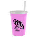 12 oz Cup with Lid & Straw