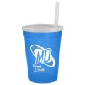 12 oz Cup with Lid & Straw