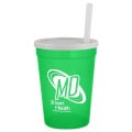 12 oz Cup with Lid & Straw