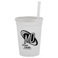 12 oz Cup with Lid & Straw