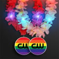 Light Up Hawaiian Leis with Custom Rainbow Medallion