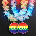 Light Up Hawaiian Leis with Custom Rainbow Medallion