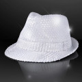 Shiny Single Colored Fedora Hats with Flashing Lights