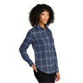 Port Authority Ladies Long Sleeve Ombre Plaid Shirt 4.6 oz.