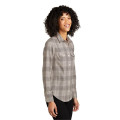Port Authority Ladies Long Sleeve Ombre Plaid Shirt 4.6 oz.