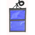 Two Tone Neck wallet pouch w/ front zipper & printed Lanyard