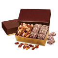 Toffee & Deluxe Mixed Nuts in Burgundy & Gold Box