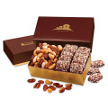 Toffee & Deluxe Mixed Nuts in Burgundy & Gold Box