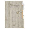 Woodgrain Look Notebook With Sticky Notes And Flags