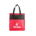 Two-Tone Flat Top Insulated Non-Woven Shopping Tote Bag