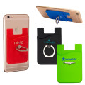 Silicone Card Holder with Metal Ring Phone Stand