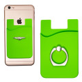 Silicone Card Holder with Metal Ring Phone Stand