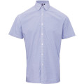 Mens Microcheck Gingham Short-Sleeve Cotton Shirt