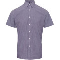 Mens Microcheck Gingham Short-Sleeve Cotton Shirt