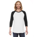 Unisex Poly-Cotton USA Made 3/4-Sleeve Raglan T-Shirt