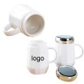 16 oz Large Ceramic Mug with Mirror Lid