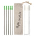 5-Pack Stainless Straw Kit with Cotton Pouch
