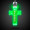 Cross Green Light-Up Acrylic Pendant Necklace