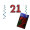 21 Red Glitter String Banner