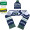 Set Of PomPom Knitted Cuffed Beanie & Woven Scarf W/ Tassel