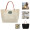 Canvas Tote Bag With Leather Handle