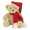 6" Tan Honey Bear with Santa Hat and Red Scarf