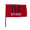 Waving Rally Flag 15" x 9" w/ 16" Pole 110 Polyester