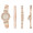Women's Rose Gold Bracelet Watch Set