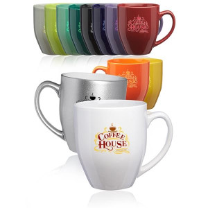 16 oz. Bistro Glossy Personalized Coffee Mugs