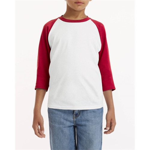 Youth Heavy Cotton™ 3/4-Raglan Sleeve T-Shirt