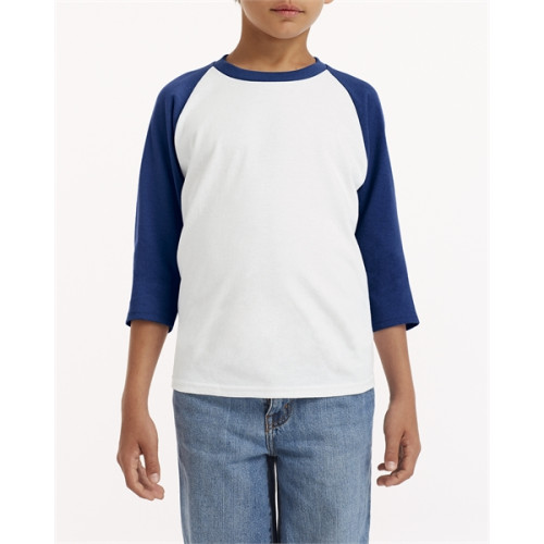 Youth Heavy Cotton™ 3/4-Raglan Sleeve T-Shirt