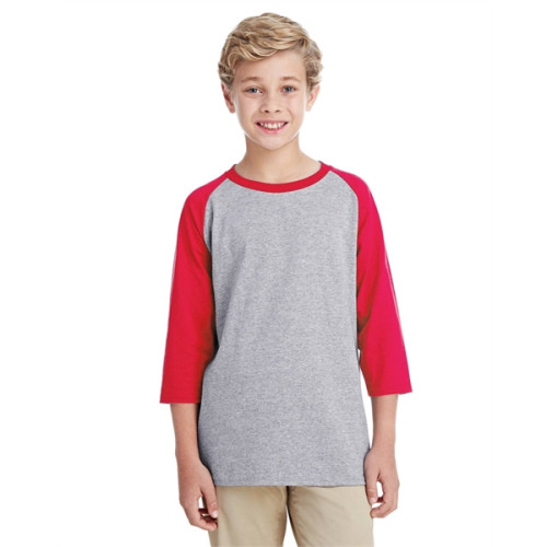 Youth Heavy Cotton™ 3/4-Raglan Sleeve T-Shirt