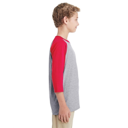 Youth Heavy Cotton™ 3/4-Raglan Sleeve T-Shirt