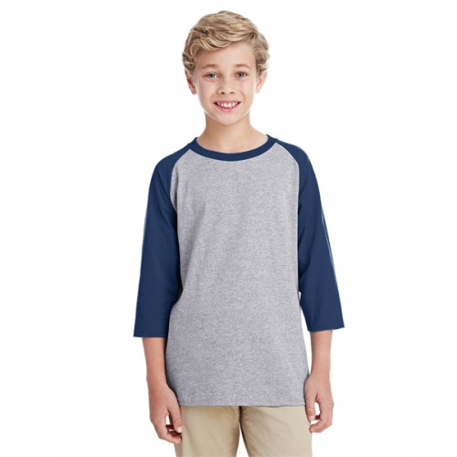 Youth Heavy Cotton™ 3/4-Raglan Sleeve T-Shirt