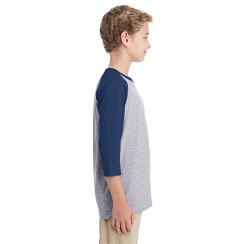 Youth Heavy Cotton™ 3/4-Raglan Sleeve T-Shirt