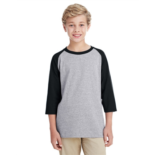 Youth Heavy Cotton™ 3/4-Raglan Sleeve T-Shirt