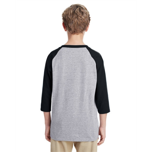 Youth Heavy Cotton™ 3/4-Raglan Sleeve T-Shirt