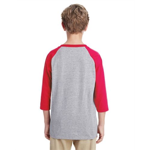 Youth Heavy Cotton™ 3/4-Raglan Sleeve T-Shirt