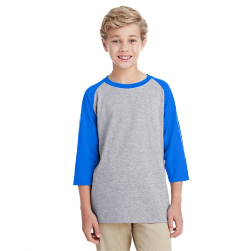 Youth Heavy Cotton™ 3/4-Raglan Sleeve T-Shirt