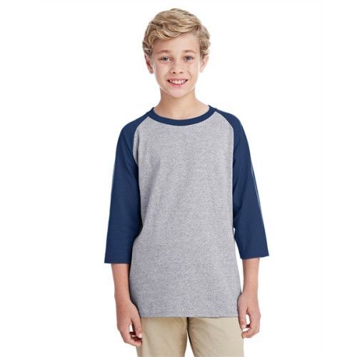 Youth Heavy Cotton™ 3/4-Raglan Sleeve T-Shirt