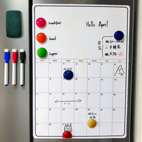 Magnetic refrigerator calendar stickers kits