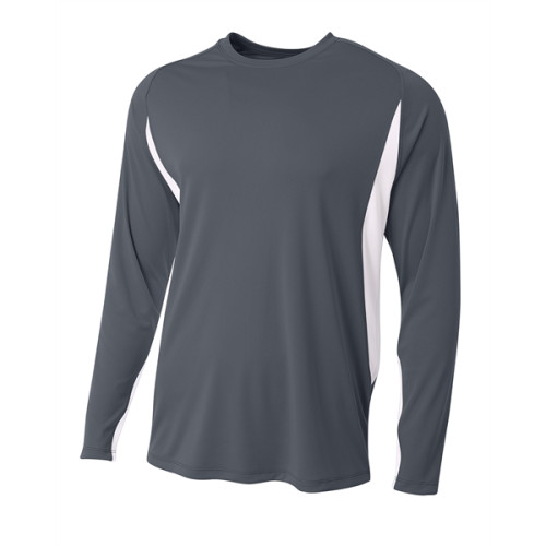 A4 Men's Long Sleeve Color Block T-Shirt