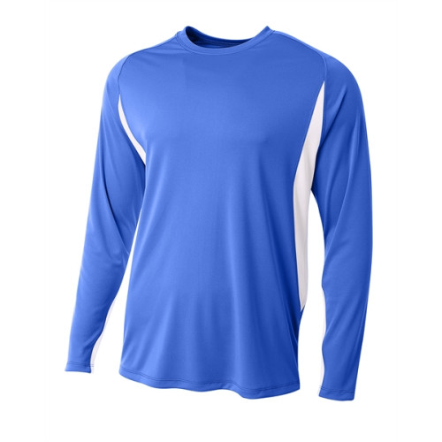 A4 Men's Long Sleeve Color Block T-Shirt