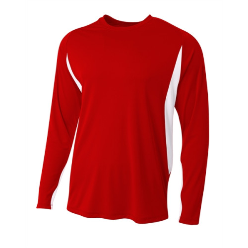 A4 Men's Long Sleeve Color Block T-Shirt
