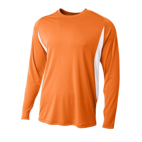 A4 Men's Long Sleeve Color Block T-Shirt
