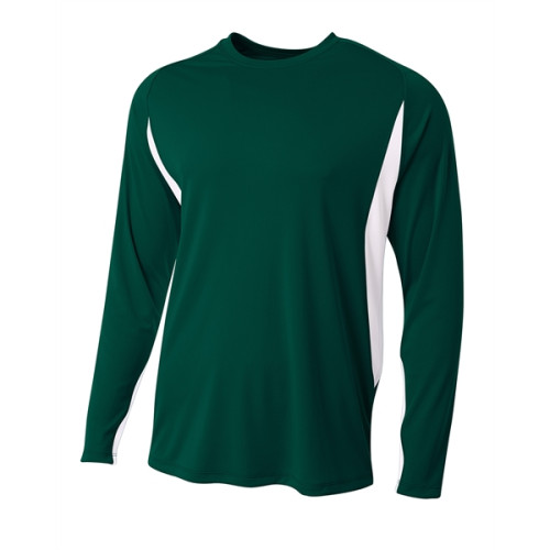 A4 Men's Long Sleeve Color Block T-Shirt