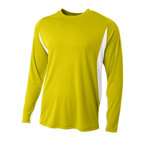 A4 Men's Long Sleeve Color Block T-Shirt