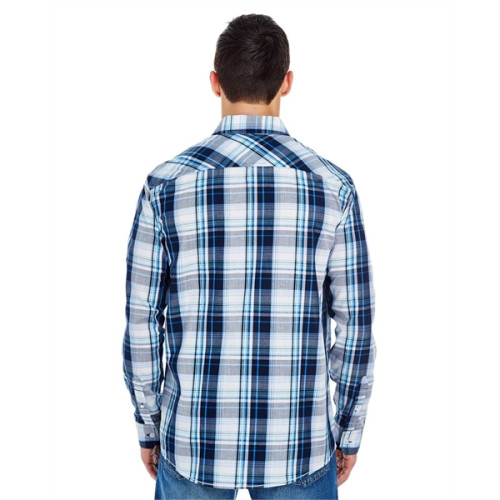 Men's Long-Sleeve Plaid Pattern Woven Shirt